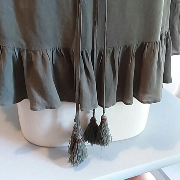 Miss Me peasant tassle boho floral  top - Picture 7 of 9